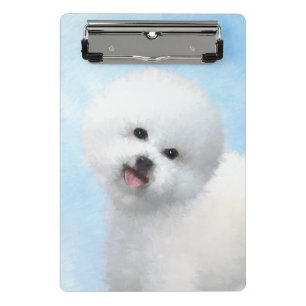 Bichon Frise Painting - Cute Original Dog Art Mini Clipboard
