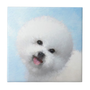 Bichon Frise Painting - Cute Original Dog Art Tile