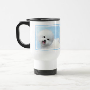 Bichon Frise Painting - Cute Original Dog Art Travel Mug