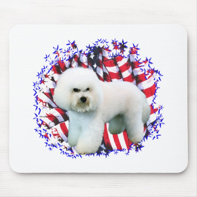 Bichon Frise Patriot Mouse Pad (Front)