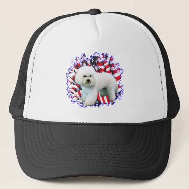 Bichon Frise Patriot Trucker Hat (Front)