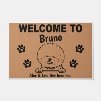 Bichon Frise Personalized Door Mat Doormat 