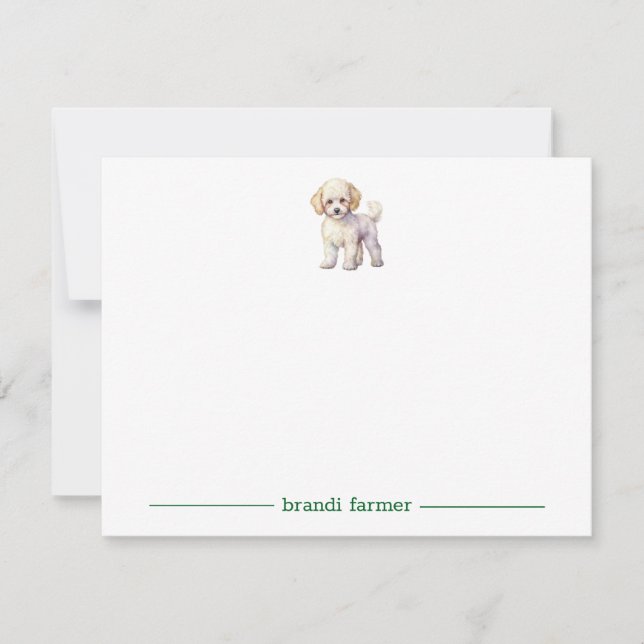 Bichon Frise Personalized Note Cards (Front)