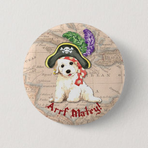 Bichon Frise Pirate 2 Inch Round Button