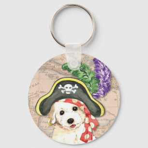 Bichon Frise Pirate Keychain