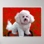 Bichon Frise Pop Art Prints<br><div class="desc">Love the Bichon Frise? Here's your chance to show off this adorable breed to the world,  with a colourful,  fun,  pop art digital painting.  Changing to a standard print size will make your framing options easier!</div>