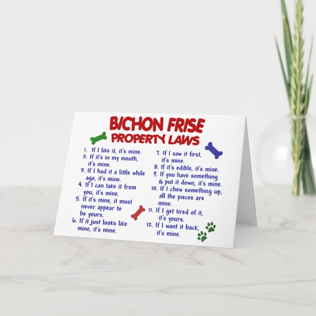 BICHON FRISE Property Laws 2 Card (Front)