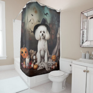 Bichon Frise Pumpkins Halloween Scary