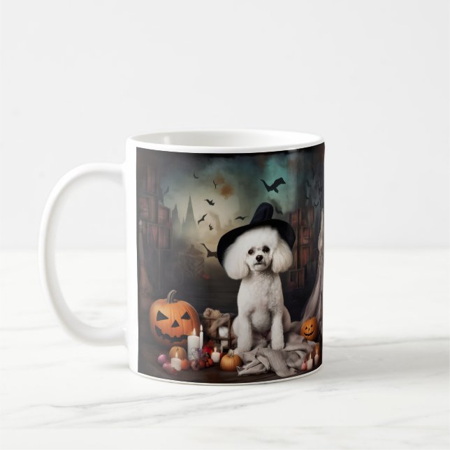 Bichon Frise Pumpkins Halloween Scary Coffee Mug (Left)