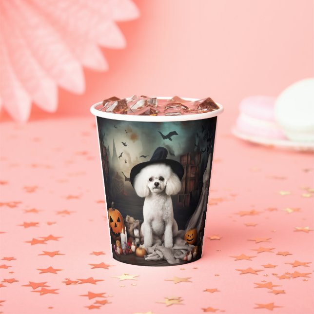 Bichon Frise Pumpkins Halloween Scary Paper Cups (Insitu)