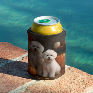 Bichon Frise Puppy Autumn Delight Pumpkin  Can Cooler
