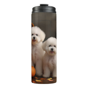 Bichon Frise Puppy Autumn Delight Pumpkin Thermal Tumbler