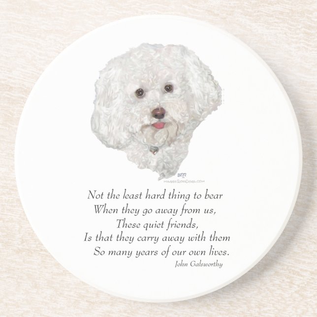 Bichon Frise Rainbow Bridge Coaster (Front)
