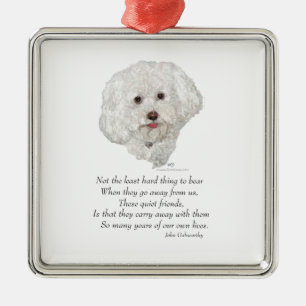 Bichon Frise Rainbow Bridge Metal Ornament