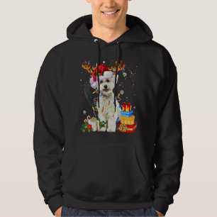 Bichon Frise Reindeer Christmas Lights Funny Dog X Hoodie