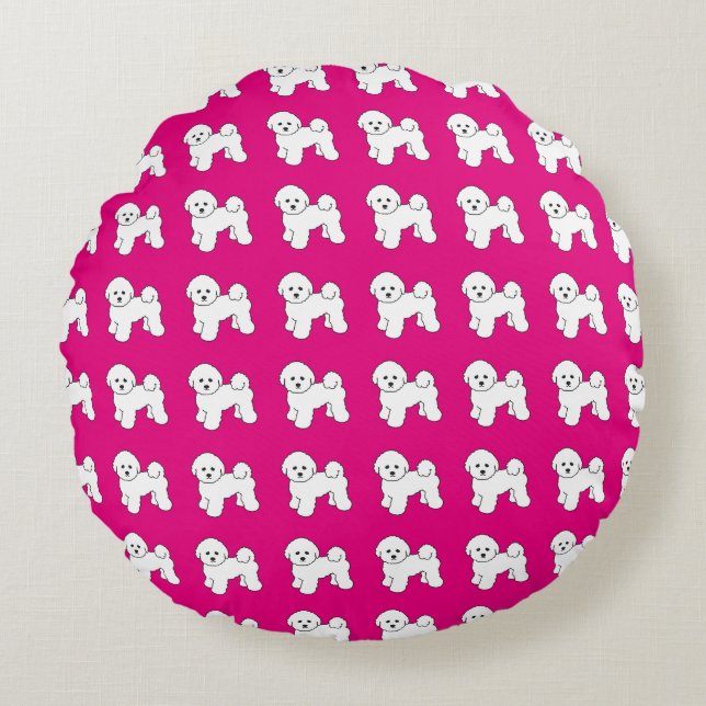 Bichon Frise Round Pillow (Front)