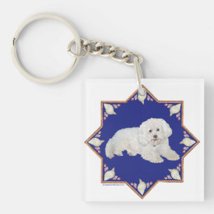 Bichon Frise Seashells Keychain