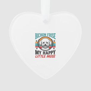 Bichon Frise Shirt Vintage Spirit Dog Art_1 Ornament
