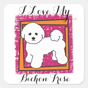 BICHON FRISE SQUARE STICKER