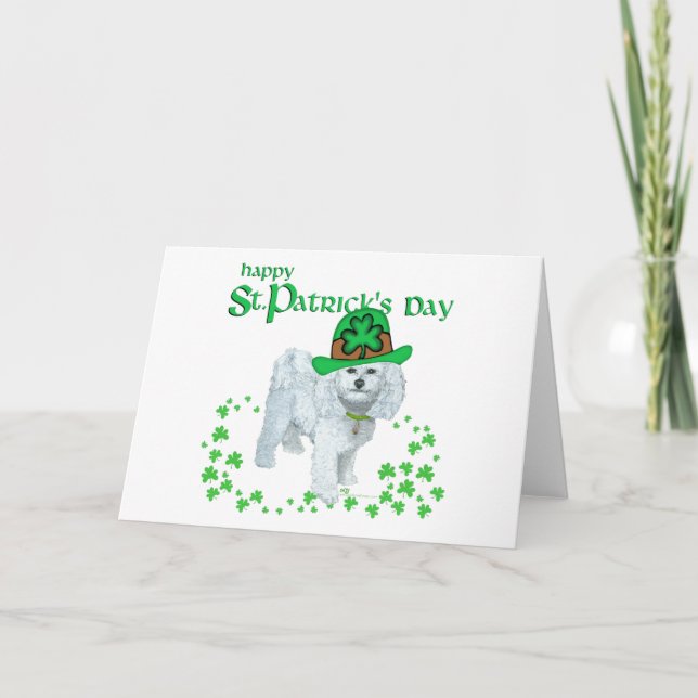 Bichon Frise St Patricks Day Card (Front)