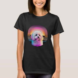 Bichon Frise Synthwave 80s Retrowave Aesthetic  2 T-Shirt