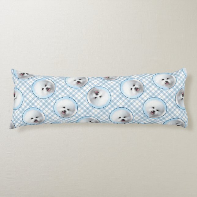 Bichon Frise Tenerife Painting White Cute Dog Art Body Pillow (Front)