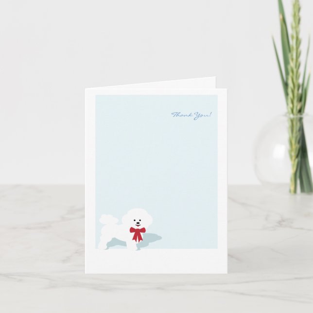 Bichon Frise Thank You Custom Notecard (Front)