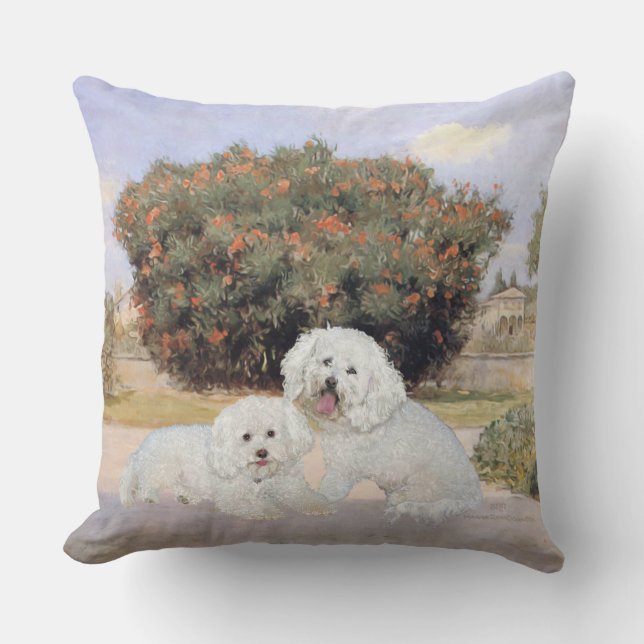 Bichon Frise Throw Pillow (Front)