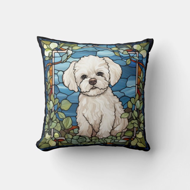 Bichon Frise Throw Pillow (Front)