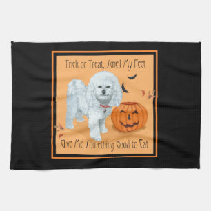 Bichon Frise Trick or Treat Kitchen Towel