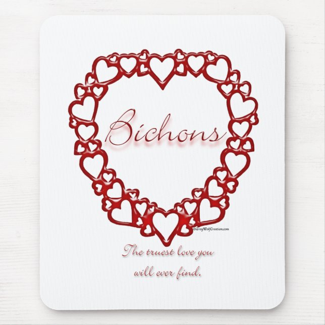 Bichon Frise True Love Mouse Pad (Front)