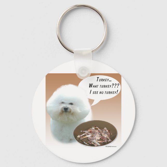 Bichon Frise Turkey Keychain (Front)