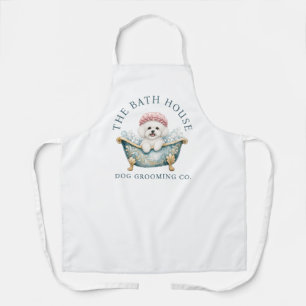 Bichon Frise White Dog Grooming Apron Deluxe