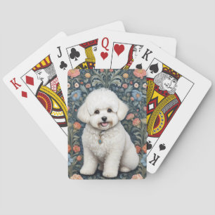 Bichon Frisé William Morris Inspired Floral Playing Cards