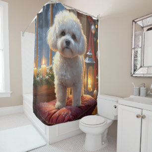 Bichon Frise With Christmas Lights Holiday