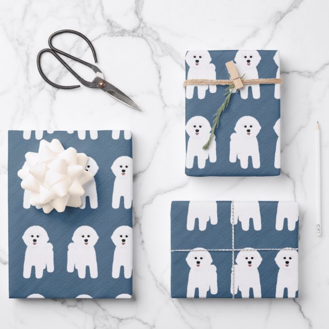 Bichon Frise Wrapping Paper Sheets (Front)