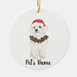 Bichon Havanese Maltese Ceramic Christmas Ornament