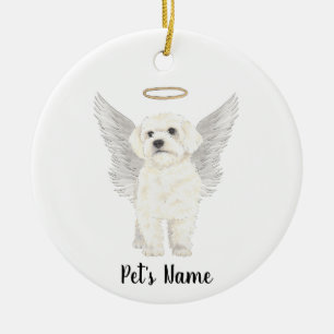 Bichon Havanese Maltese Dog Sympathy Memorial Ceramic Ornament