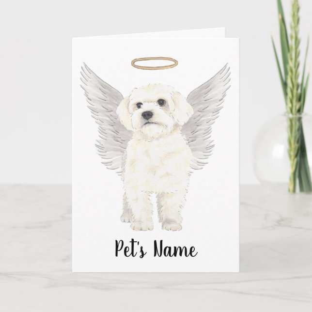 Bichon Havanese Maltese Sympathy Memorial Card (Front)