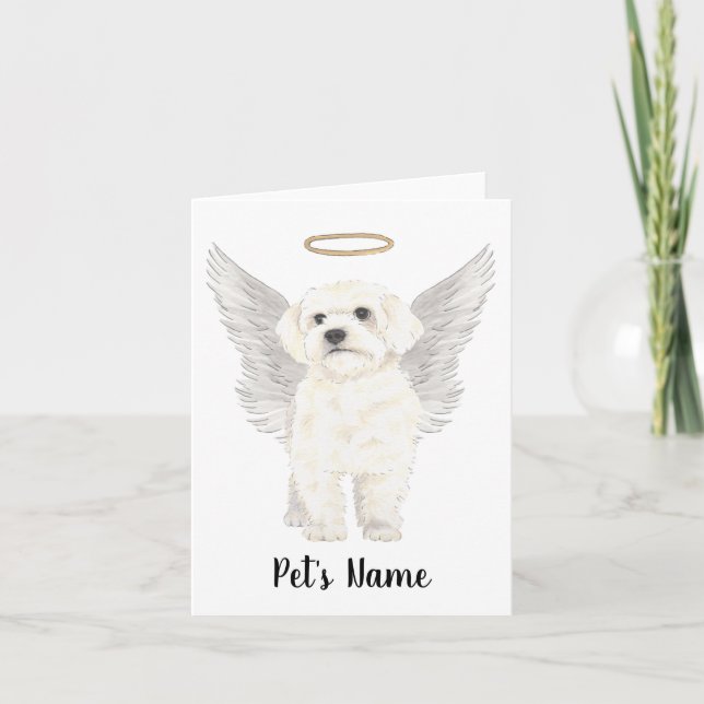 Bichon Havanese Maltese Sympathy Memorial Card (Front)