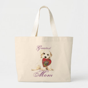 Bichon Heart Mom Large Tote Bag