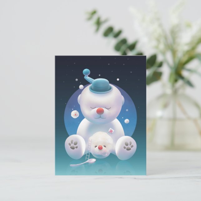 Bichon Ice Shaver Dreamland Announcement Postcard (Standing Front)