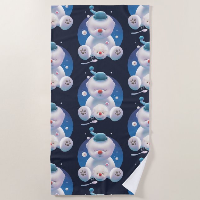 Bichon Ice Shaver Dreamland Beach Towel (Front)