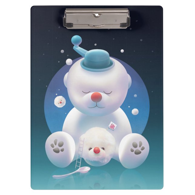 Bichon Ice Shaver Dreamland Clipboard (Front)