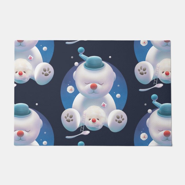 Bichon Ice Shaver Dreamland Doormat (Front)