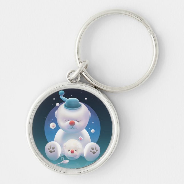 Bichon Ice Shaver Dreamland Keychain (Front)
