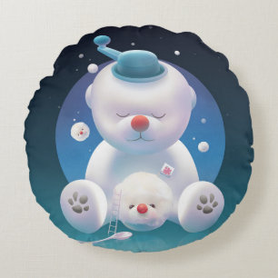 Bichon Ice Shaver Dreamland Round Pillow