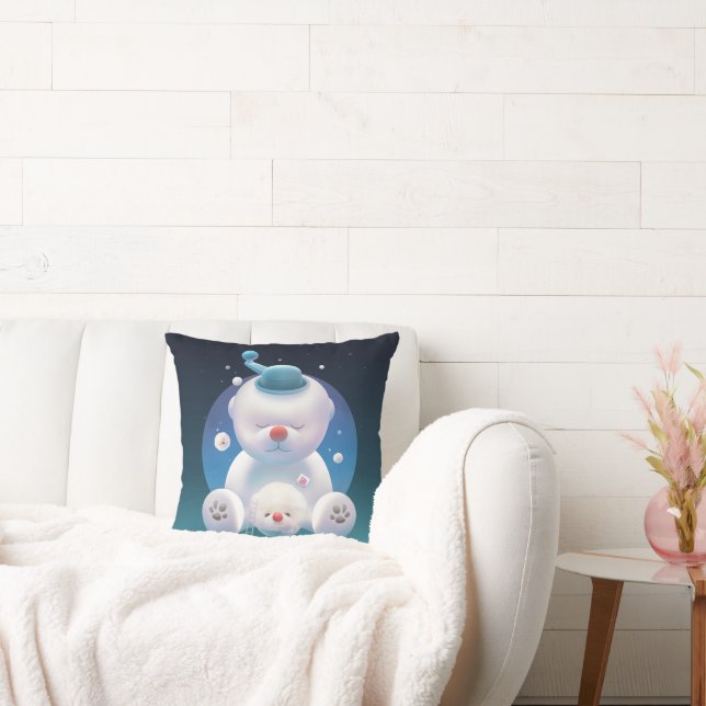 Bichon Ice Shaver Dreamland Throw Pillow (Couch)