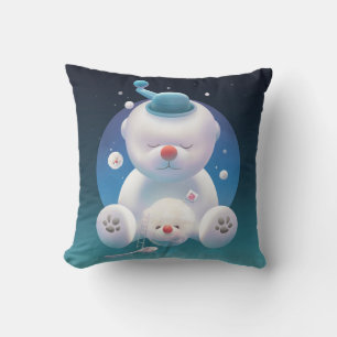 Bichon Ice Shaver Dreamland Throw Pillow