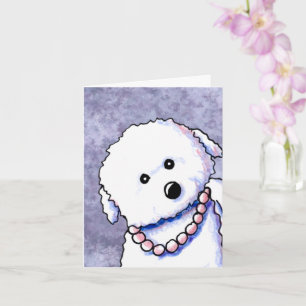 Bichon In Pearls Greeting Card